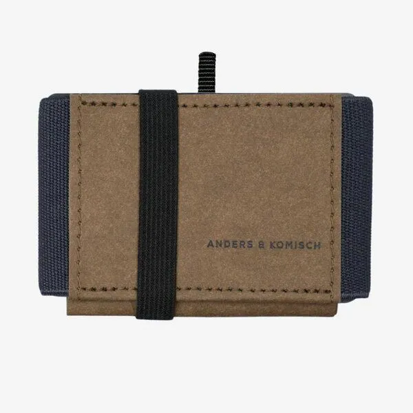 ANDERS & KOMISCH ANDERS & KOMISCH Mini Pro Slim Wallet mit Münzfach - Kleines smarte Portemonnaie Braun, Grau, – Produktbild 1 von 4