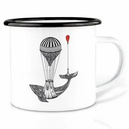 LIGARTI Emailletasse »Waltransport« von LIGARTI | 300 oder 500 ml | handveredelt in Deutschland | Cup, Kaffeetasse, Emaillebecher, Camping Becher – Produktbild 1 von 1
