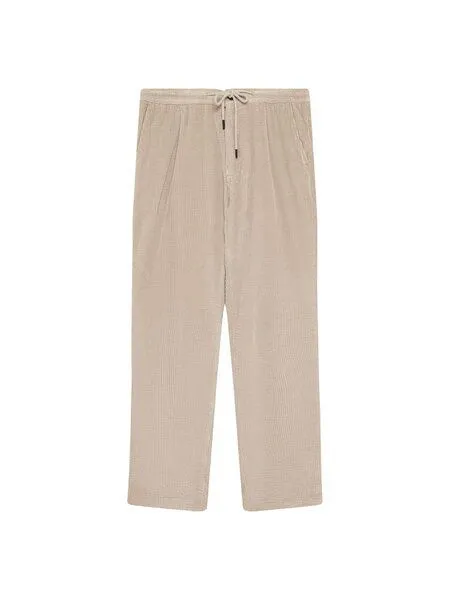 KnowledgeCotton Apparel KnowledgeCotton Apparel Lockere Cordhose FIG mit Kordelzug aus Bio-Baumwolle, Beige-light-feather-gray, – Produktbild 1 von 5