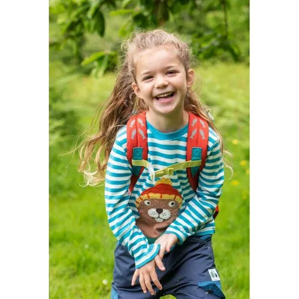 Frugi Frugi Langarm-Shirt Bieber weiss-blau gestreift The National Trust Discovery Top – Produktbild 2 von 2
