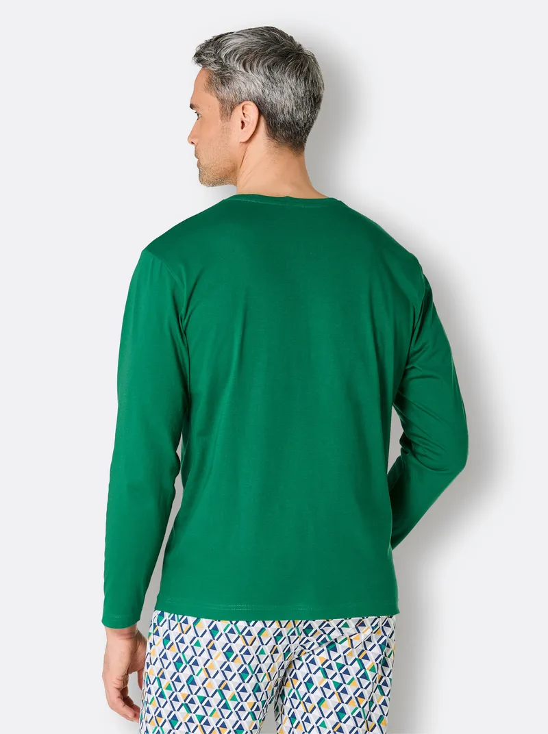 wäschepur men Schlafanzug-Shirt grün, Grün, – Produktbild 1 von 2