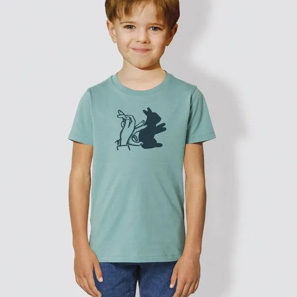 little kiwi little kiwi Kinder T-Shirt, "Schattenhase", Blau - türkis, – Produktbild 1 von 3