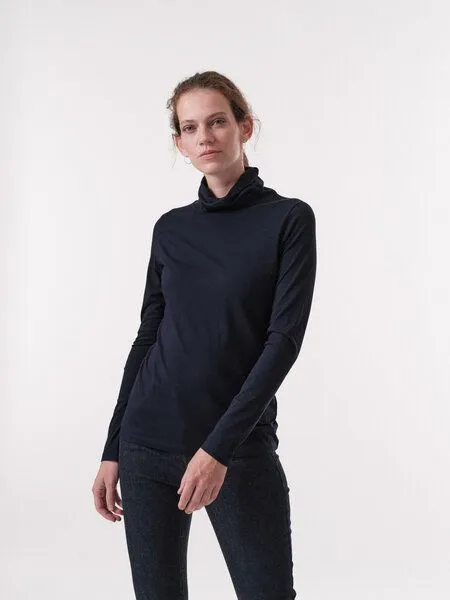 LANIUS LANIUS Rollkragenshirt aus Bio-Baumwolle, Night blue, – Produktbild 1 von 4