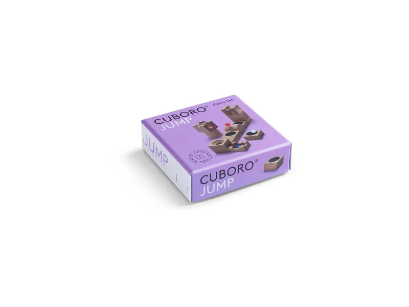 CUBORO CUBORO Kugelbahn Erweiterungsset Jump aus unbehandeltem Buchenholz 5x5x5 cm, Natur, – Produktbild 2 von 2
