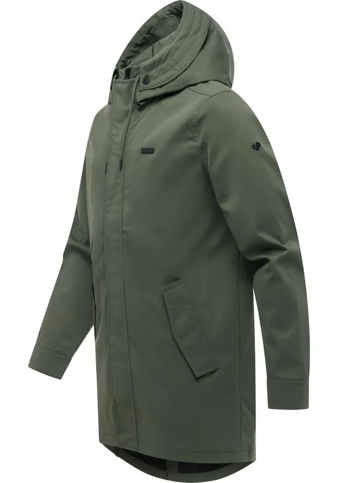 ragwear ragwear Funktionsmantel Mr Smithem Twill YOUMODO Funktioneller Übergangsmantel mit Kapuze, Grün, – Produktbild 3 von 4