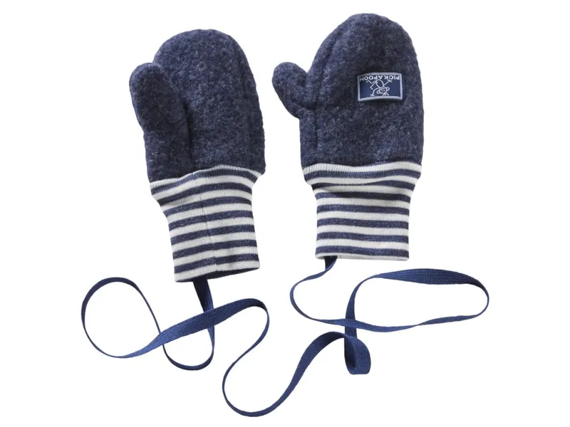 Pickapooh Pickapooh Baby und Kinder Fäustlinge Bio-Merinowolle Fleece marine (bis 2 Jahre), Blau, – Produktbild 1 von 2