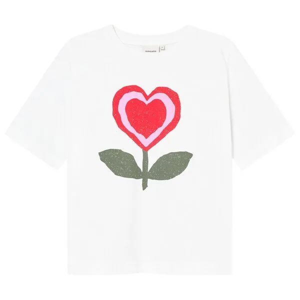 Dedicated DEDICATED T-Shirt Vadstena Love Flower, White (weiß), – Produktbild 3 von 3