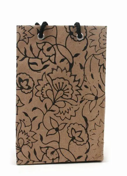 El Puente El Puente Geschenktasche | Fair Trade & Handmade aus Indien, Schwarz,rot, – Produktbild 1 von 2