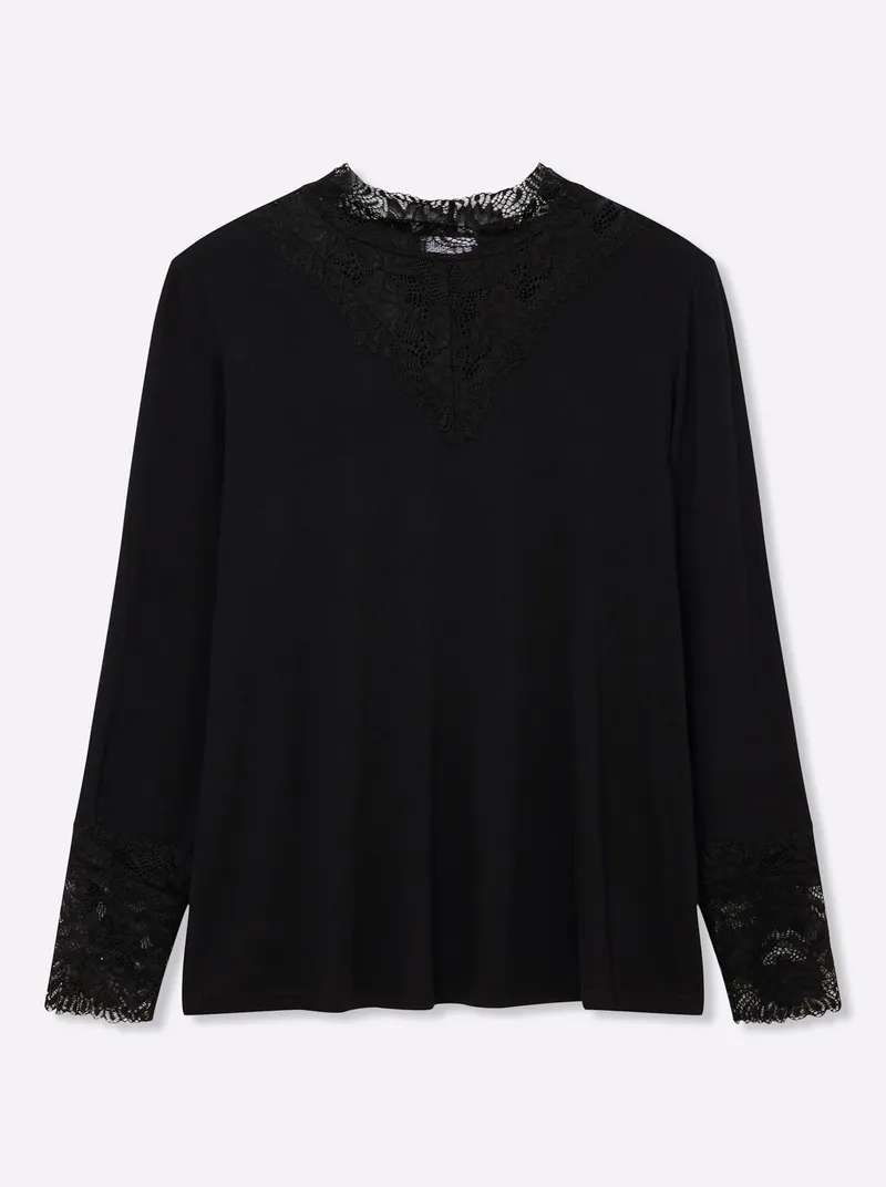 sheego by Joe Browns sheego by Joe Browns Shirt schwarz, Schwarz, – Produktbild 1 von 2