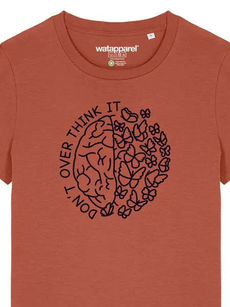 watapparel watapparel T-Shirt Frauen Don't overthink it, Heritage brown, – Produktbild 3 von 3