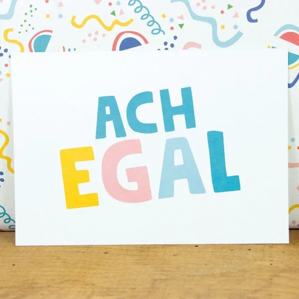 Bow & Hummingbird Bow & Hummingbird Postkarte "Ach Egal" aus Recyclingpapier – Produktbild 1 von 1