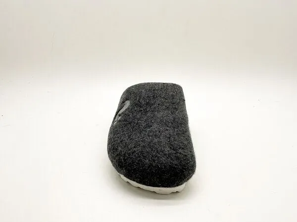 thies Veganer Kids Organic Clog "thies ®" aus zertifizierter Biobaumwolle, Dark grey (dunkel grau), – Produktbild 3 von 4