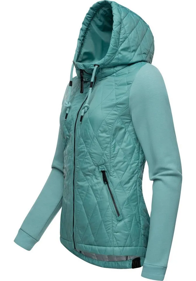 ragwear ragwear Outdoorjacke Lucinda Steppjacke aus modernem Materialmix mit Kapuze, Grün, – Produktbild 3 von 5