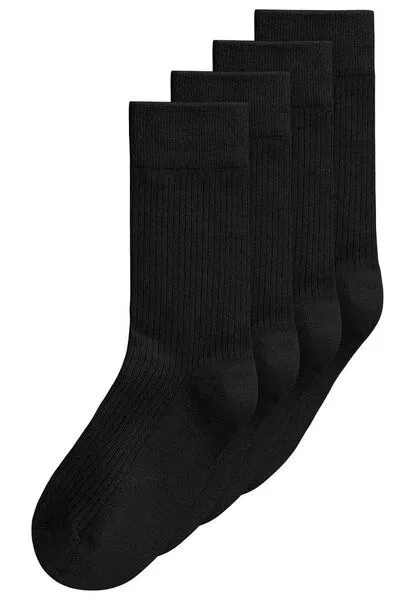MELA MELA 4-Paar Fairtrade Socken aus Biobaumwolle | gerippt, Schwarz, – Produktbild 1 von 2