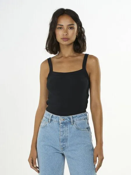 KnowledgeCotton Apparel KnowledgeCotton Apparel Ripptop - Rib strap top - aus Bio-Baumwolle, Grün (twill), – Produktbild 2 von 3