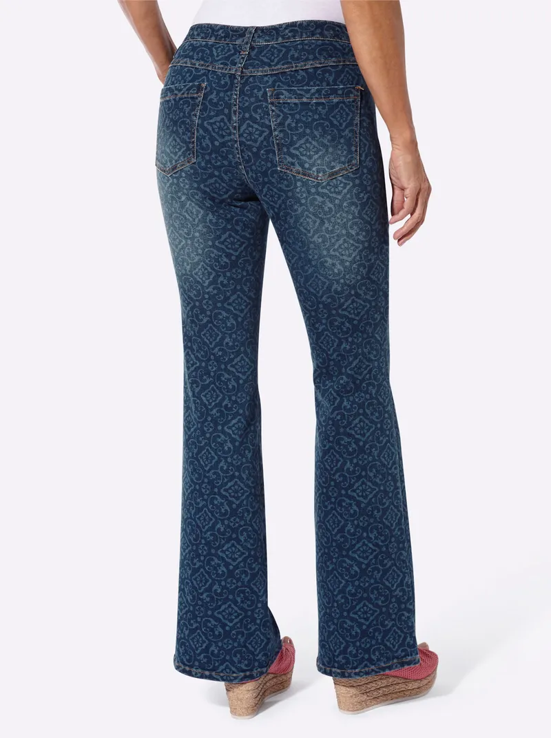 Witt Schlagjeans, Blue-stone-washed-bedruckt, – Produktbild 1 von 2