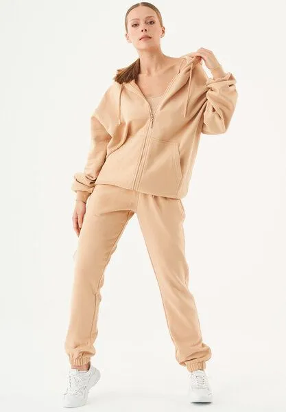 ORGANICATION ORGANICATION ESSENTIALS-JALE- Soft Touch Sweatjacke aus Bio-Baumwolle, Beige, – Produktbild 2 von 4