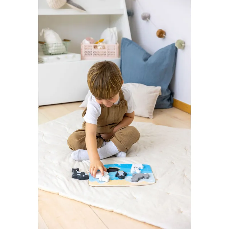 Hape Hape Fühlpuzzle Polartiere, Hellblau, – Produktbild 2 von 3