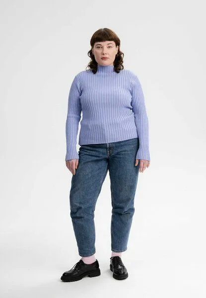 MELA MELA Strickpullover Style NAMARI aus 100% Bio-Baumwolle, Forgetmenot, – Produktbild 3 von 4