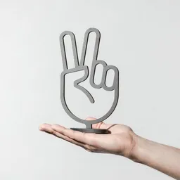 Fyngers Fyngers Dekorationsobjekt gefräst aus Valchromat - Modell Peace – Produktbild 1 von 1