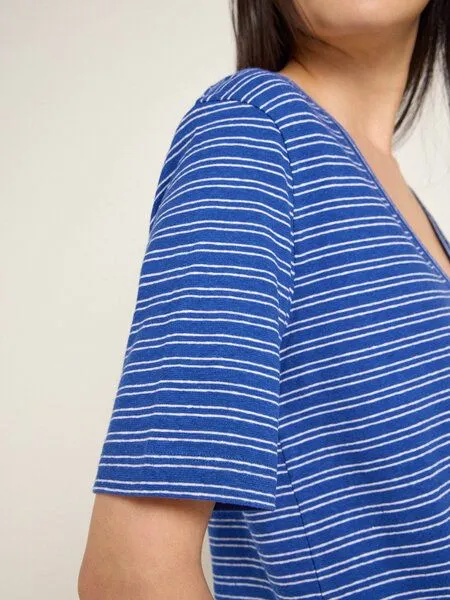 LANIUS LANIUS Streifenshirt (OCS) aus Hanf und Bio-Baumwolle, Blue/creme, – Produktbild 4 von 4