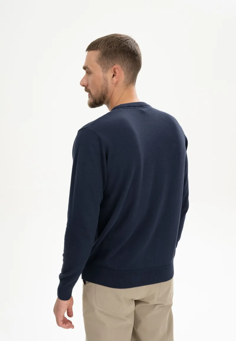 MELA MELA Herren vegan Pullover Feinstrick Himal Navy Blau, Extra dunkelblau, – Produktbild 1 von 2