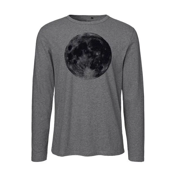 HANDGEDRUCKT HANDGEDRUCKT "Supermond" Männer Longsleeve, Grau, – Produktbild 2 von 4