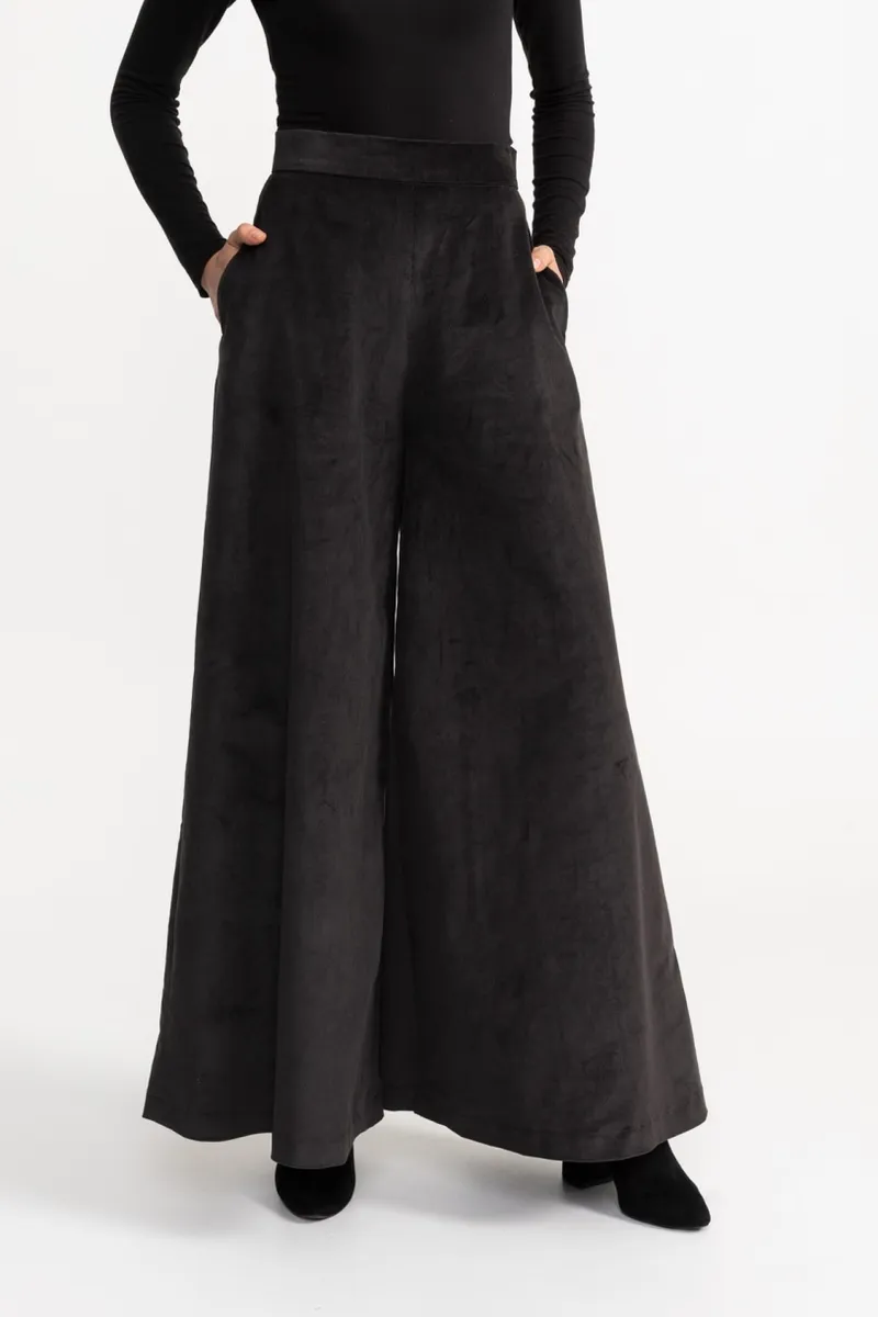 De IONESCU De IONESCU Damen vegan Hose Palazzo Kord, Dunkelgrau, – Produktbild 2 von 2