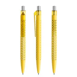 prodir prodir® Druckkugelschreiber QS40 Soft Touch PRT Push, blaue Mine, gelb/silber satiniert – Produktbild 1 von 1
