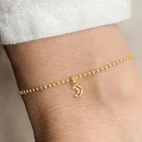 renna deluxe renna deluxe Armband mit Mond Anhänger | Kugel Armband Sterling Silber Gold – Produktbild 1 von 1
