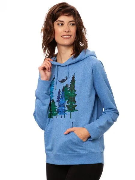 FellHerz FellHerz Damen Hoodie Wood Girl blue melange – Produktbild 4 von 4