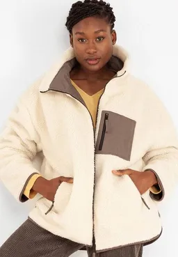 Alma & Lovis Alma & Lovis Woll-Teddy-/ Softshell-Wendejacke aus Bio-Baumwolle und Schurwolle – Produktbild 1 von 1