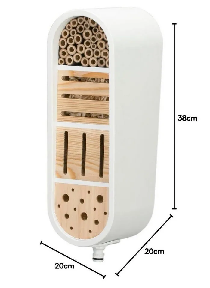 Gardena Gardena Gartenfigur Insektenhotel Nistkasten Gardena ClickUp! Bienenhotel Überwinterungs, Weiß, – Produktbild 3 von 5