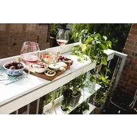 Balkonbar Balkonbar Pine holz - Balkongeländer Rechteck hoch - 90 x 30 cm, Weiss, – Produktbild 1 von 1