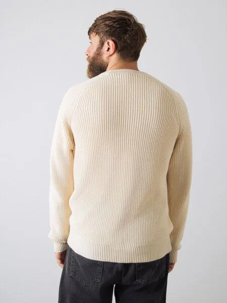 Honest Basics Honest Basics Herren Strickpullover aus 100% Bio-Baumwolle, Ivory, – Produktbild 4 von 4