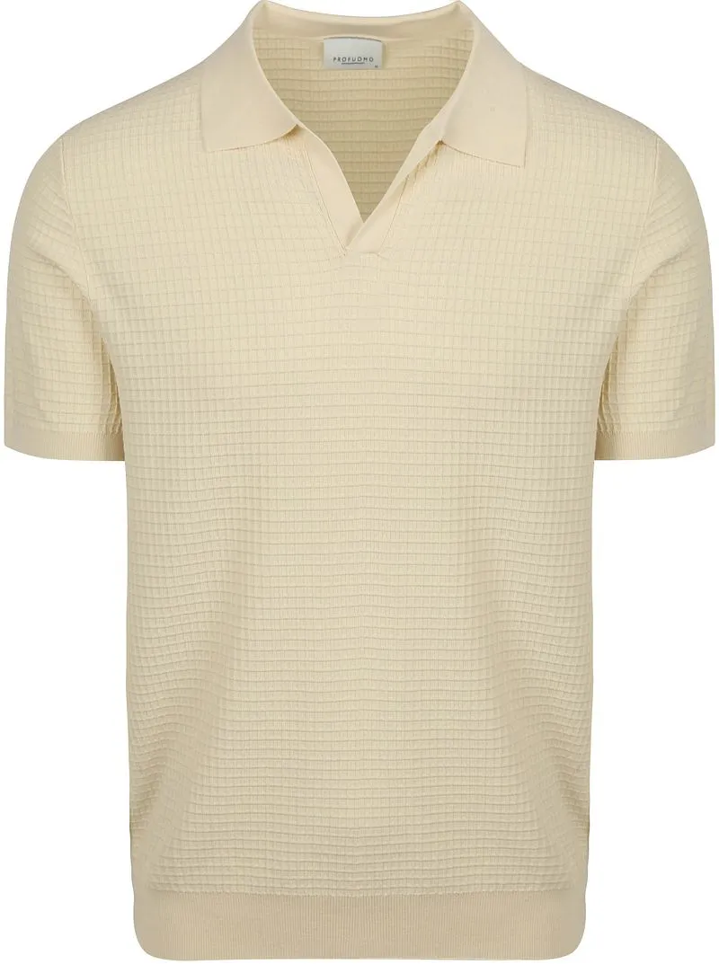 Profuomo Profuomo Poloshirt Riva Structure Ecru - Größe XL, Beige, – Produktbild 2 von 4