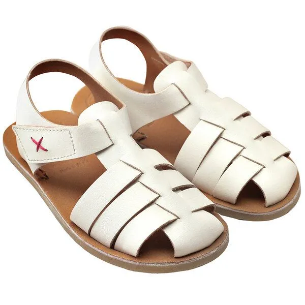 Pololo Pololo Vegane Sommersandale "Ibiza" aus einer Kaktus-Lederalternative, unisex, Weiß, – Produktbild 1 von 3