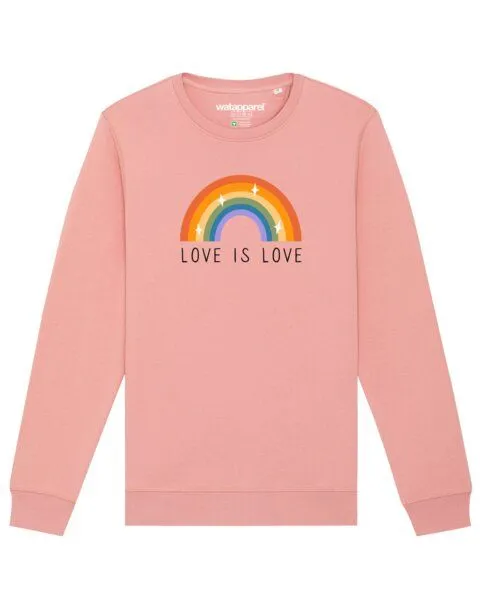 watapparel watapparel Sweatshirt Unisex Love is Love, Canyon pink, – Produktbild 1 von 4