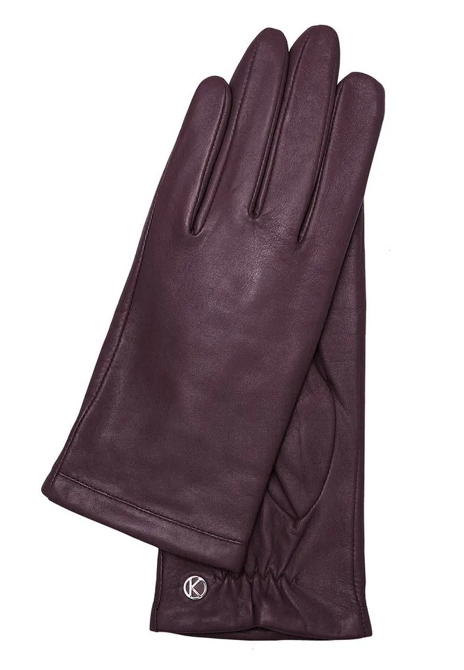 KESSLER Lederhandschuhe Style Chelsea (Paar, 1-St., Handschuhe) Leather Working Group zertifiziertes Leder, kuscheliges Strickfutter, Lila, – Produktbild 1 von 5