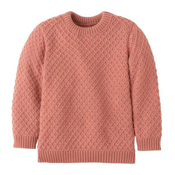 Disana Disana Kinder Aran Pullover kbT-Merinowolle, Softpink, – Produktbild 1 von 4