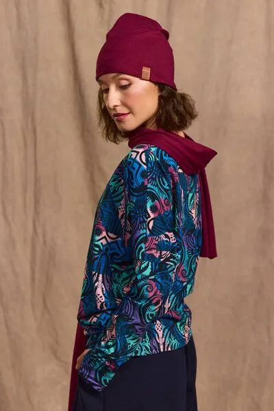 KOKOworld KOKOworld Schal Baba aus Fairtrade-Bio-Baumwolle, Bordeaux (rot), – Produktbild 3 von 6