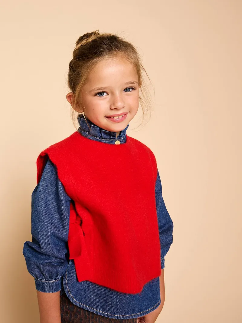 Envie De Fraise Pullunder mit Wellensaum Wollmix Mädchen ENVIE DE FRAISE Mama-Tochter-Capsule, Rot, – Produktbild 2 von 4