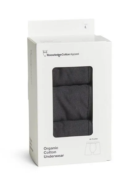 KnowledgeCotton Apparel KnowledgeCotton Apparel Herren-Unterhosen im 3er-Pack, Black jet, – Produktbild 2 von 3