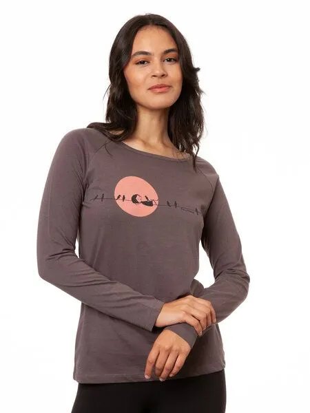 FellHerz FellHerz Damen Raglan Longsleeve Sunrise volcanic grey Bio Fair Vegan – Produktbild 4 von 4