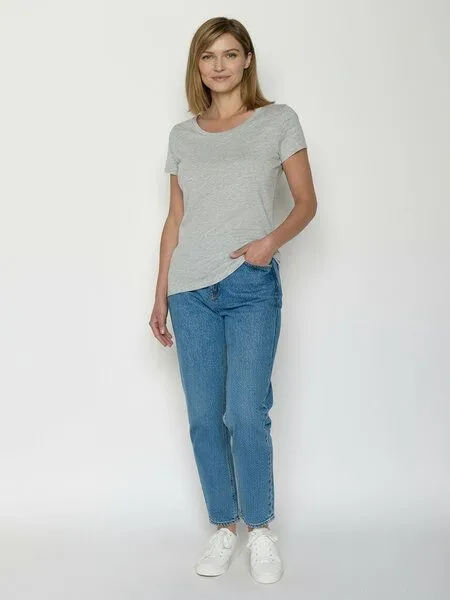 GreenBomb GREENBOMB Basic Loves - Sportliches T-Shirt aus Bio-Baumwolle / GOTS / Fair & Vegan, Grau (heidegrau), – Produktbild 3 von 4