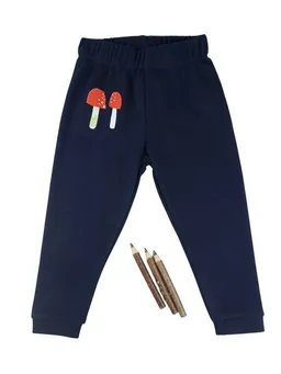 MelaDi Meladi Kinder Baby-Hose aus Biobaumwolle - Pilze auf Navy Blau – Produktbild 1 von 1