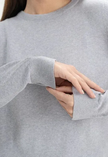 MELA MELA Feinstrick Pullover Dhana, Grey melange, – Produktbild 4 von 4
