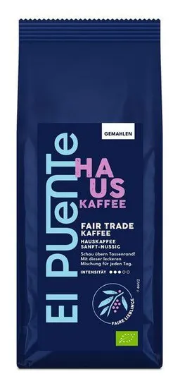 El Puente El Puente Hauskaffee - Bio-Kaffee gemahlen 250 g | Fair Trade | Bio-zertifiziert | Vegan | Glutenfrei – Produktbild 1 von 1