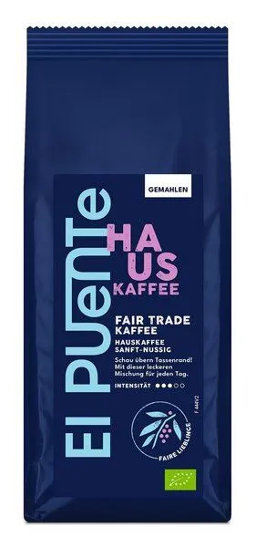 El Puente El Puente Hauskaffee - Bio-Kaffee gemahlen 250 g | Fair Trade | Bio-zertifiziert | Vegan | Glutenfrei, Mehrfarbig, – Produktbild 1 von 1