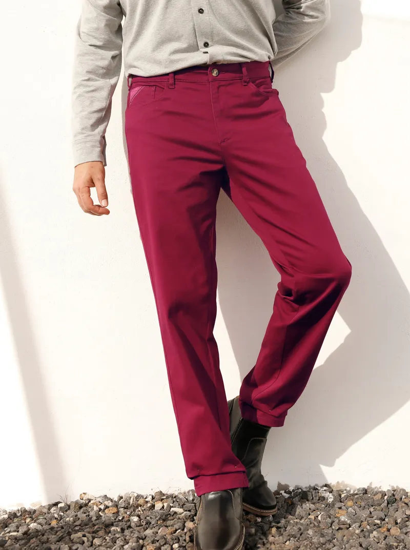 marco donati Hose dunkelrot, Dunkelrot, – Produktbild 1 von 3